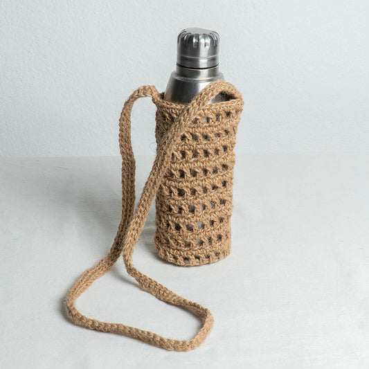 Water Bottle Cross Body Bag Jute
